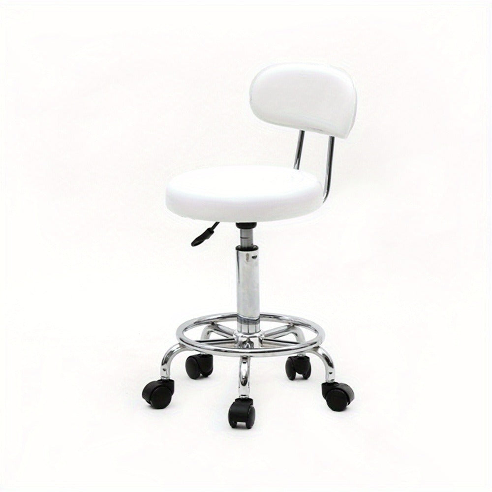 Saddle & Round Salon Stool with Backrest 360-Degree Swivel, Adjustable Height Professional Chair for Salon — image 13
