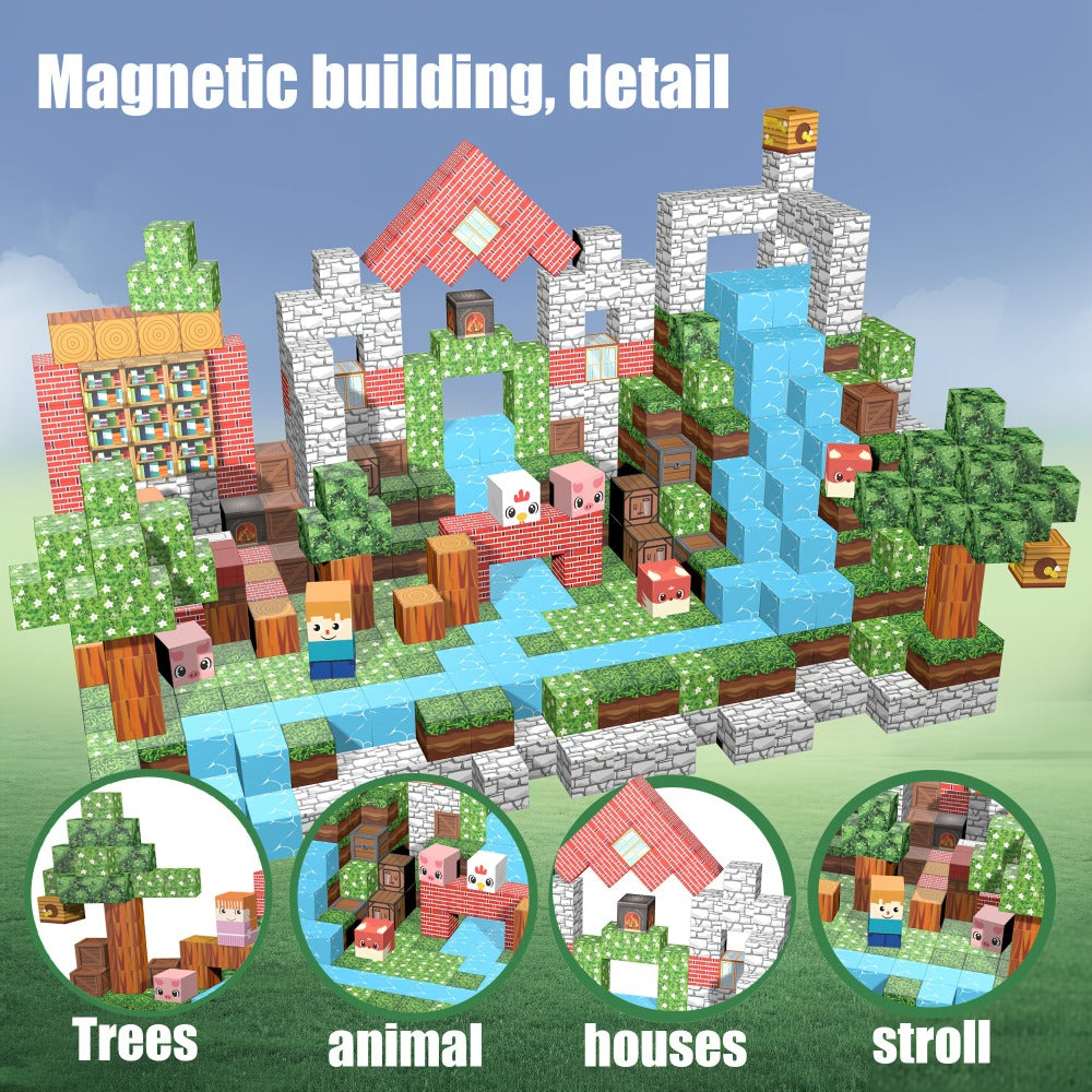 Magnetic Blocks STEM Building Toys for Kids 48/54/64/100/102/108pcs, Sensory Magnetic Tiles Set for Boys Girls Ages 3 4 5 6 7