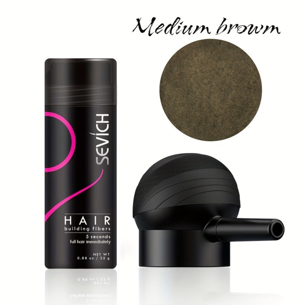 Compact Two-Piece Hair Fiber Set with Spray-Head Containers in Black, Dark Brown or Medium Brown — image 7
