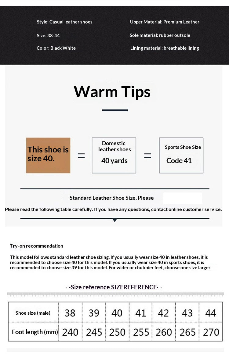 Men's Fashionable Casual Business Leather Shoes With Soft Soles
