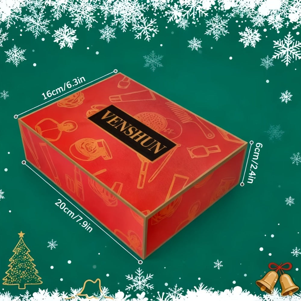 Makeup Kit with 18-Color Eyeshadow Palette, Face, Lip and Eye Cosmetics, Brushes and Tools in a Red Gift Box — image 6