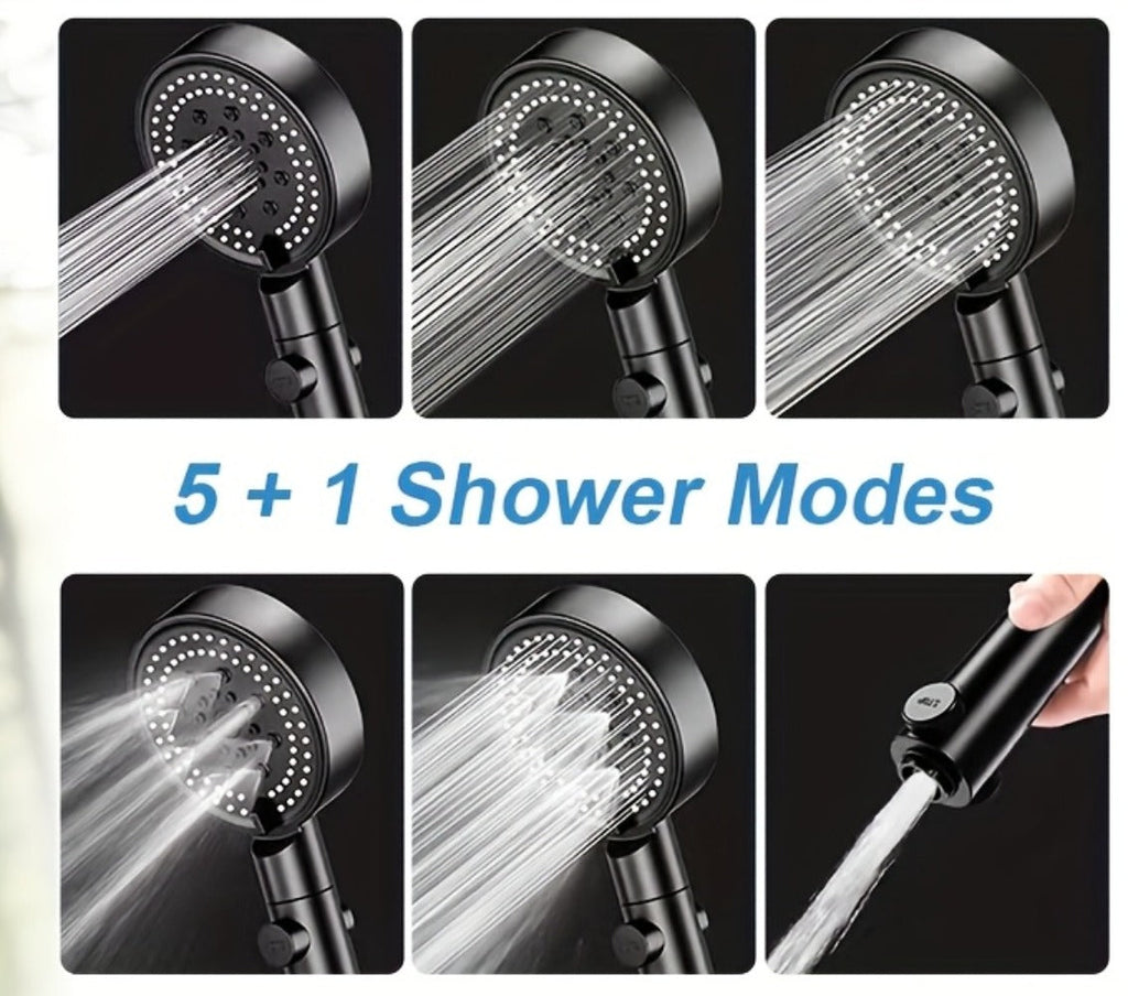 Portable Camping Shower – 6000mAh Battery, 120-Min Runtime, 6 Spray Modes, Smart Display, for Camping, Car Washing, Pet Clean