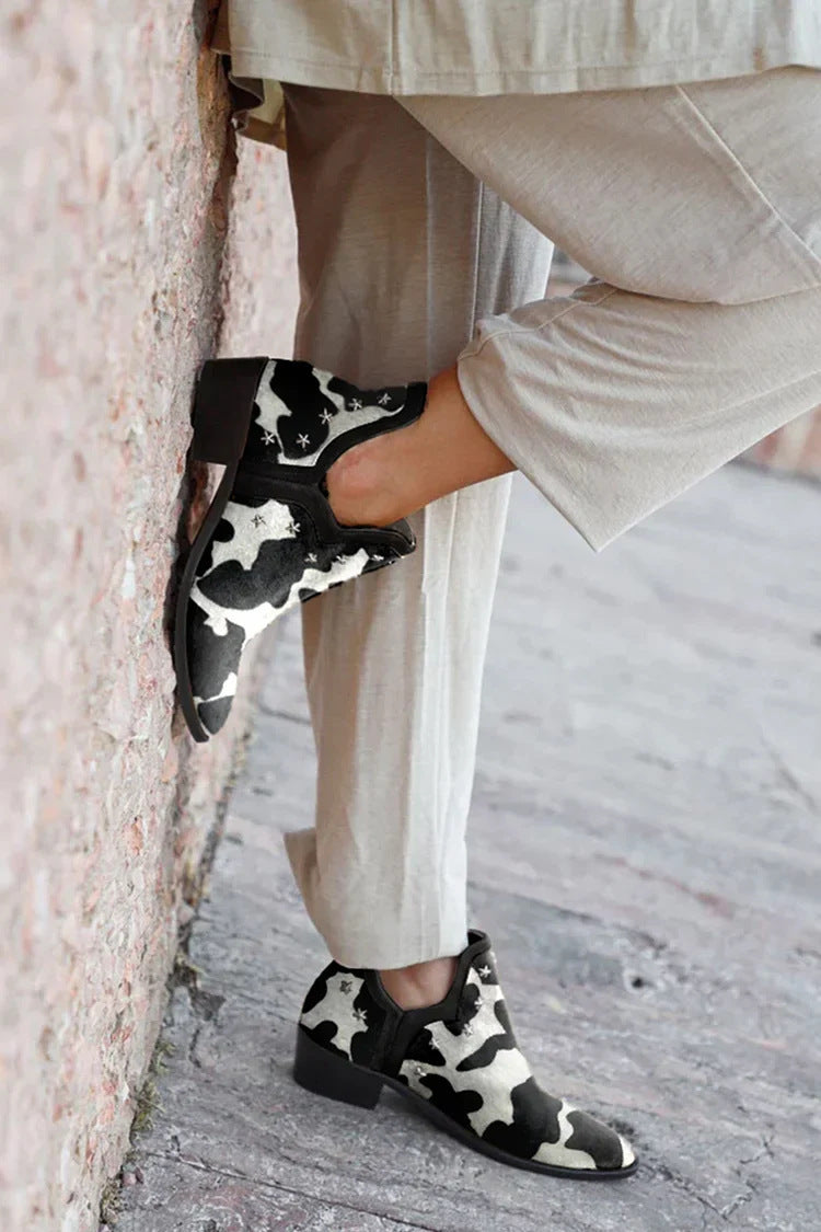 Fashion Ankle Boots With Metal Decoration Low Square Heel Large Size Ladies European And American Style