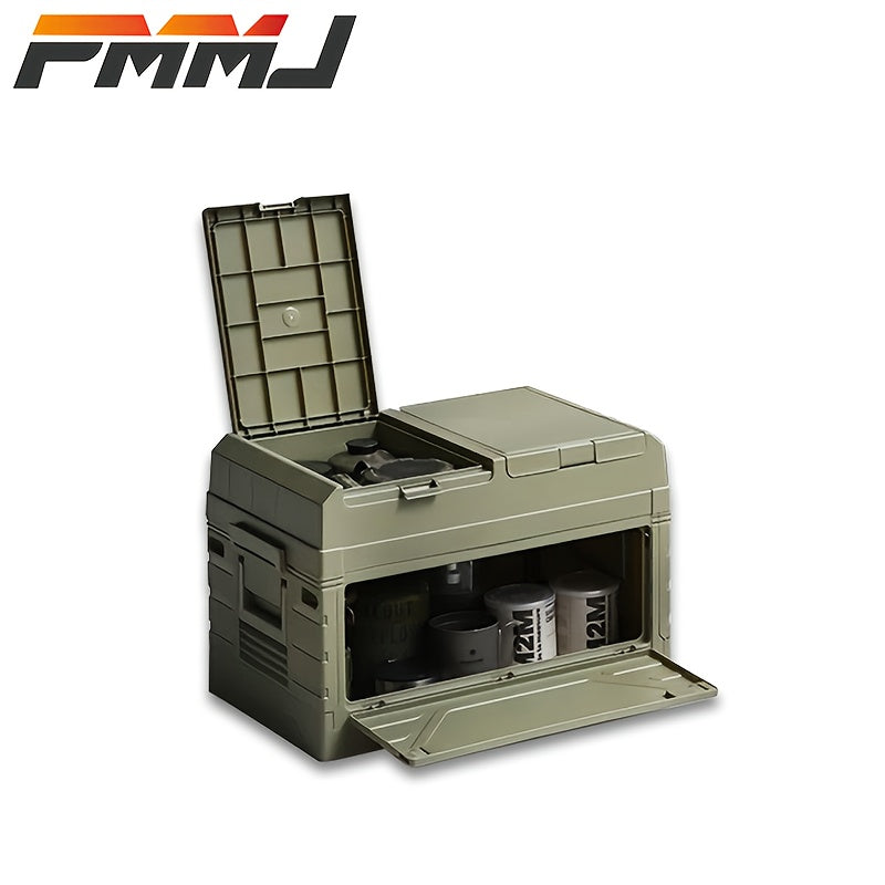 Army-Green Outdoor Storage Box with Flat Cover, Lift-Up Desktop or Front-Access Box Lid Options — image 8