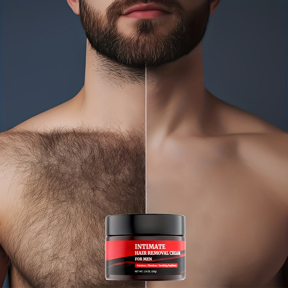 Hair Removal Cream for Men 50g Black Jar with One Two or Three Pack Options for Chest and Back Grooming — image 1