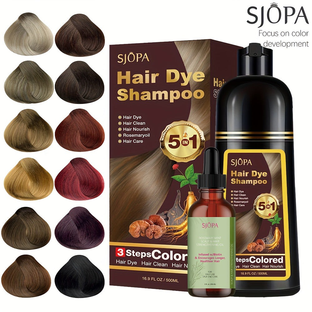 Natural Hair Dye Shampoo Kit 3-in-1 with Rosemary Oil & Squalane, Plant-Based Gray Hair Coverage — image 18