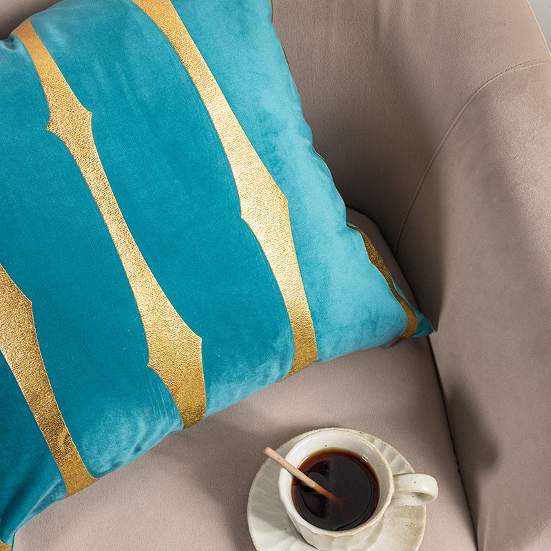 Living Room Stripe Printed Throw Pillow Cushion Cover