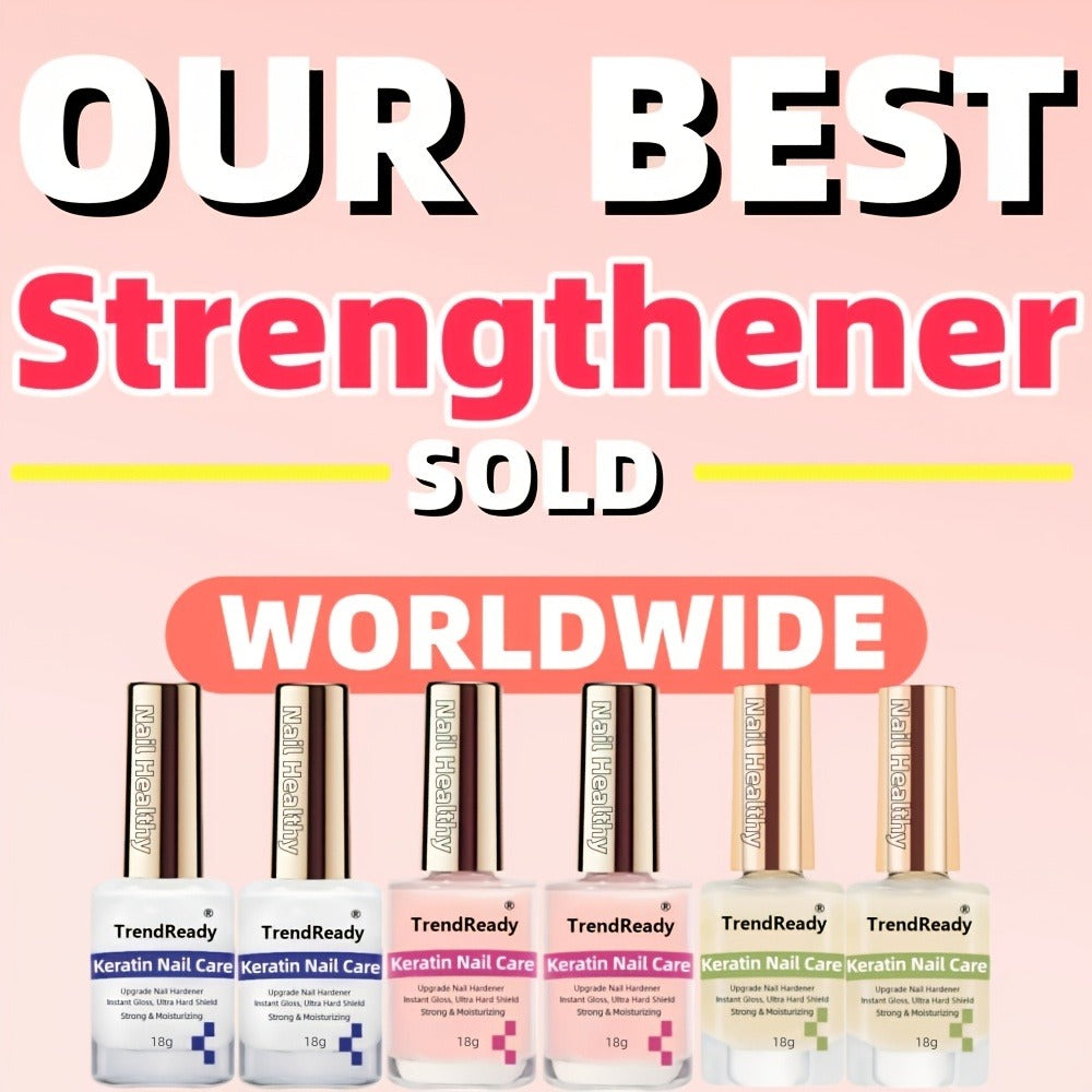 Colored Nail Hardener Set Pink White Yellow – Fast Drying 15ml Nail Strengthener for Weak Splitting Brittle — image 2