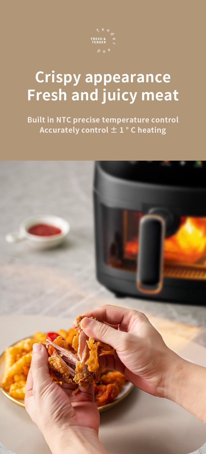 Home Visual Touch Screen Large Capacity Air Fryer
