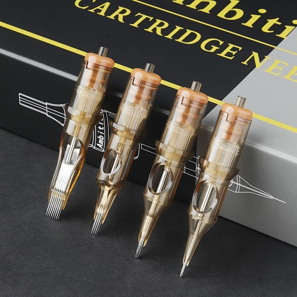 Ambition Tattoo Cartridge Needles 20pcs Professional RL RS RM Sizes with Safety Membrane for Temporary Body Art, Festivals an