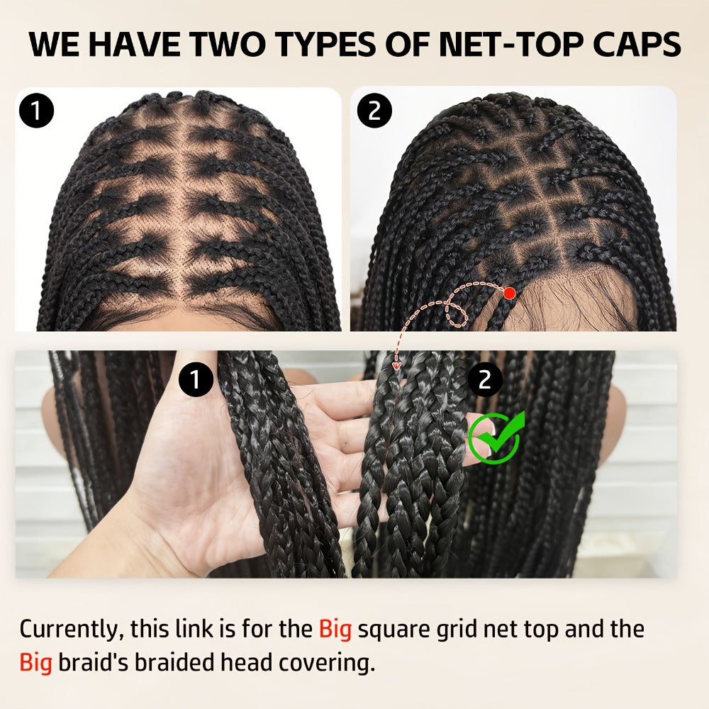 Extra-Long Natural Black Braided Wig with Full Lace Cap and 40-Inch Straight Box Braids for Styling — image 10