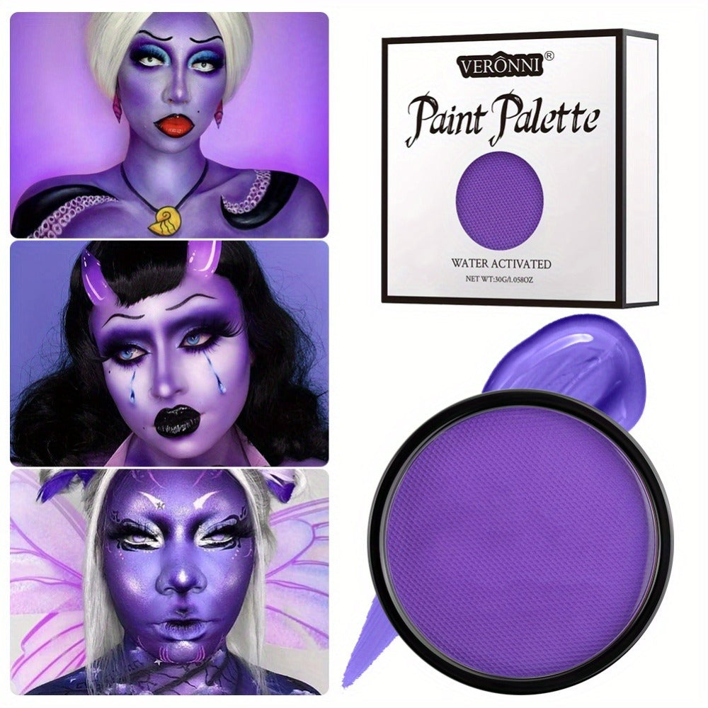 Water Activated Face Paint Kit 6 Colors with 10 Brushes, Water Based Face Body Paint Palette Black White Red — image 13