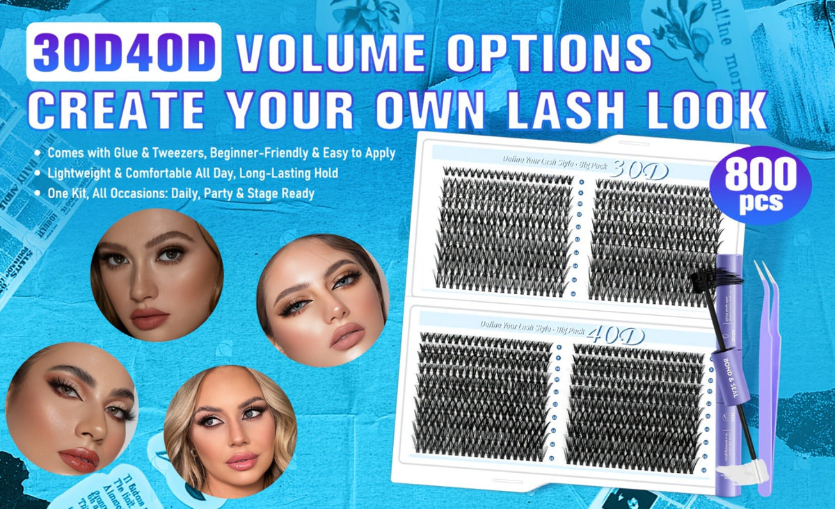 800-Piece 30D and 40D Lash Cluster Kit with Mixed 8–16mm Lengths, Bond-Seal Tube and Tweezers — image 12