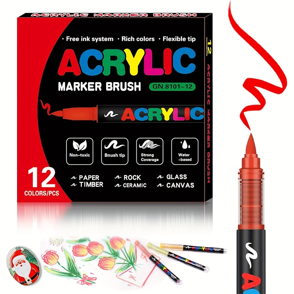 Soft Brush Acrylic Paint Pen Set with Clear Barrels in 12-, 36-, 60-, 80- or 120-Color Checkout Options — image 2