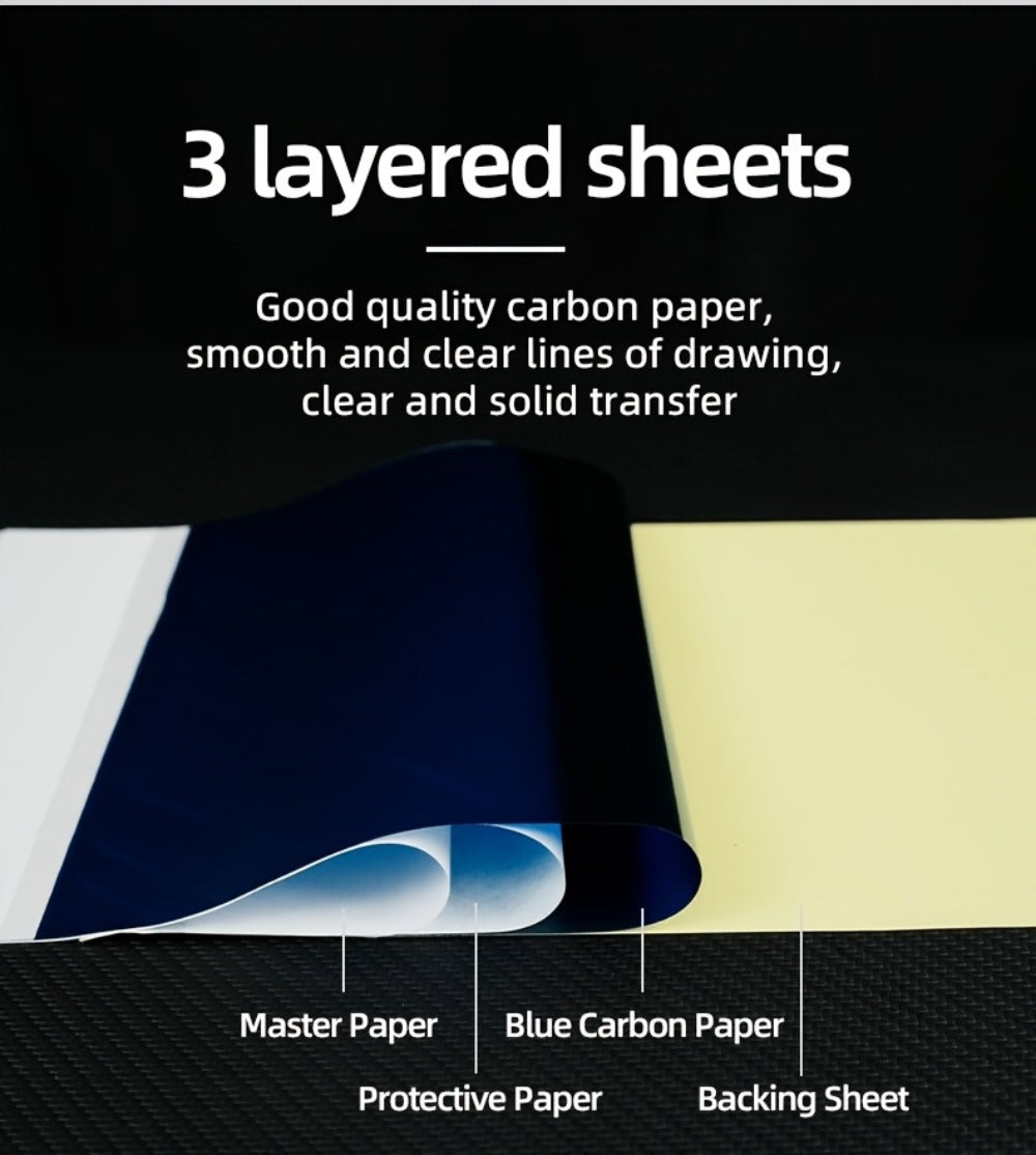 Tattoo Transfer Paper 100 Sheets 4-Layer Thermal Stencil, Sharp Precise Design Transfer, Hand Drawing & — image 11