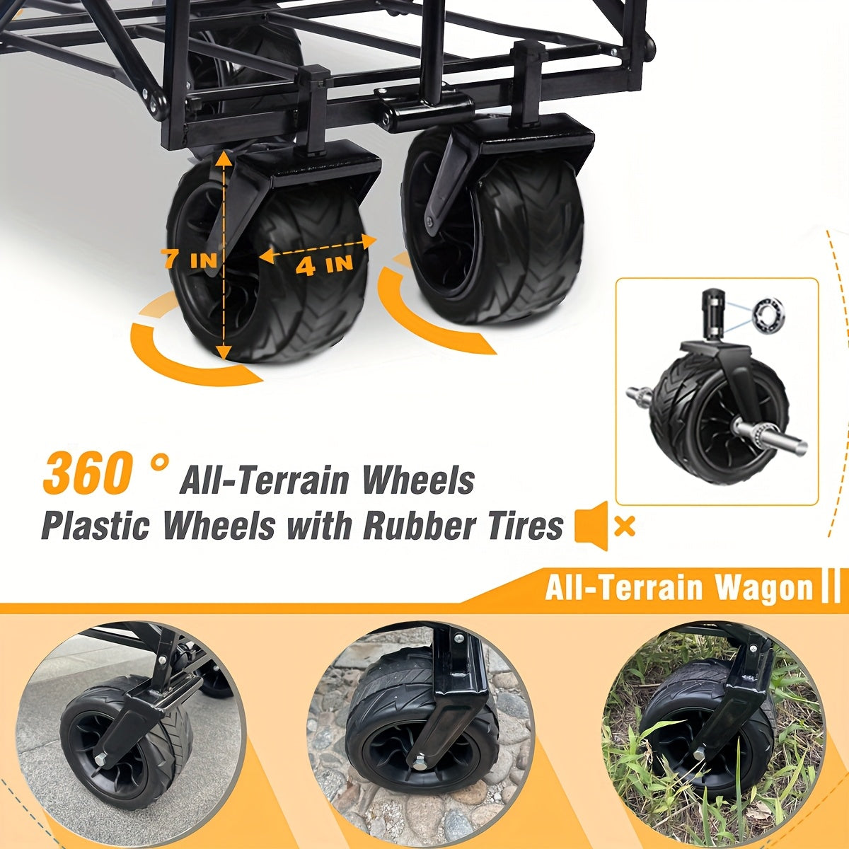 Folding Wagon Cart for Garden, Patio and Yard Use, with the Listed Configuration, for Everyday Use and Organized Storage — im