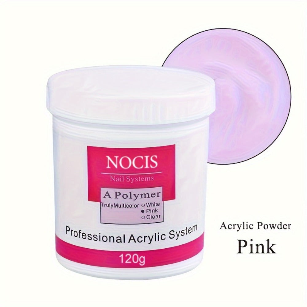NOCIS 120g Acrylic Nail Powder Jar in White, Pink or Transparent Color for Use with Compatible Acrylic Liquid — image 5