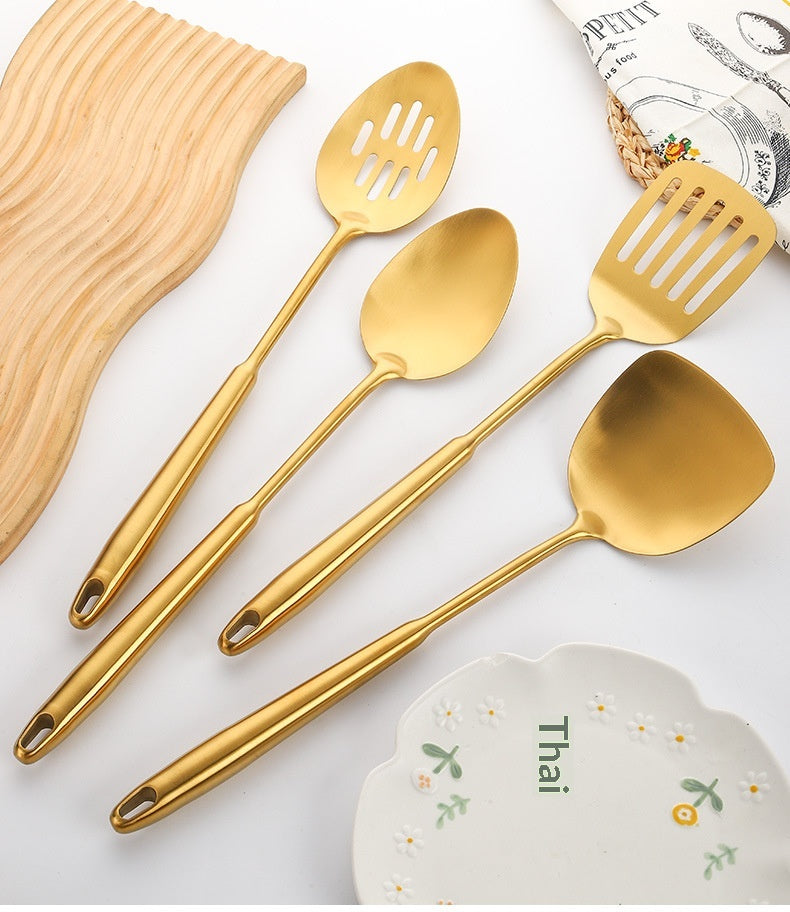 304 Gold-Plated Spatula And Strainer Set, 12-Piece Set