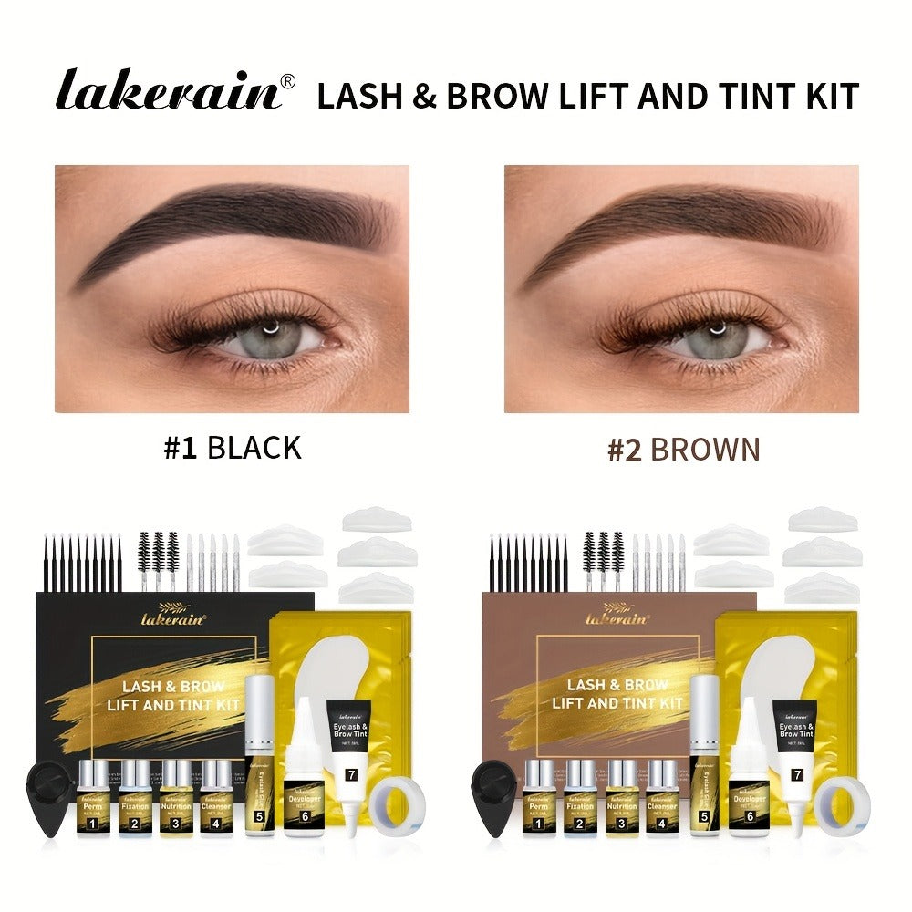 Lash Lift Kit & Brow Lamination Tint Set, 2-in-1 Eyelash Perm & Eyebrow Lamination with Black Brown Tint Dye — image 4