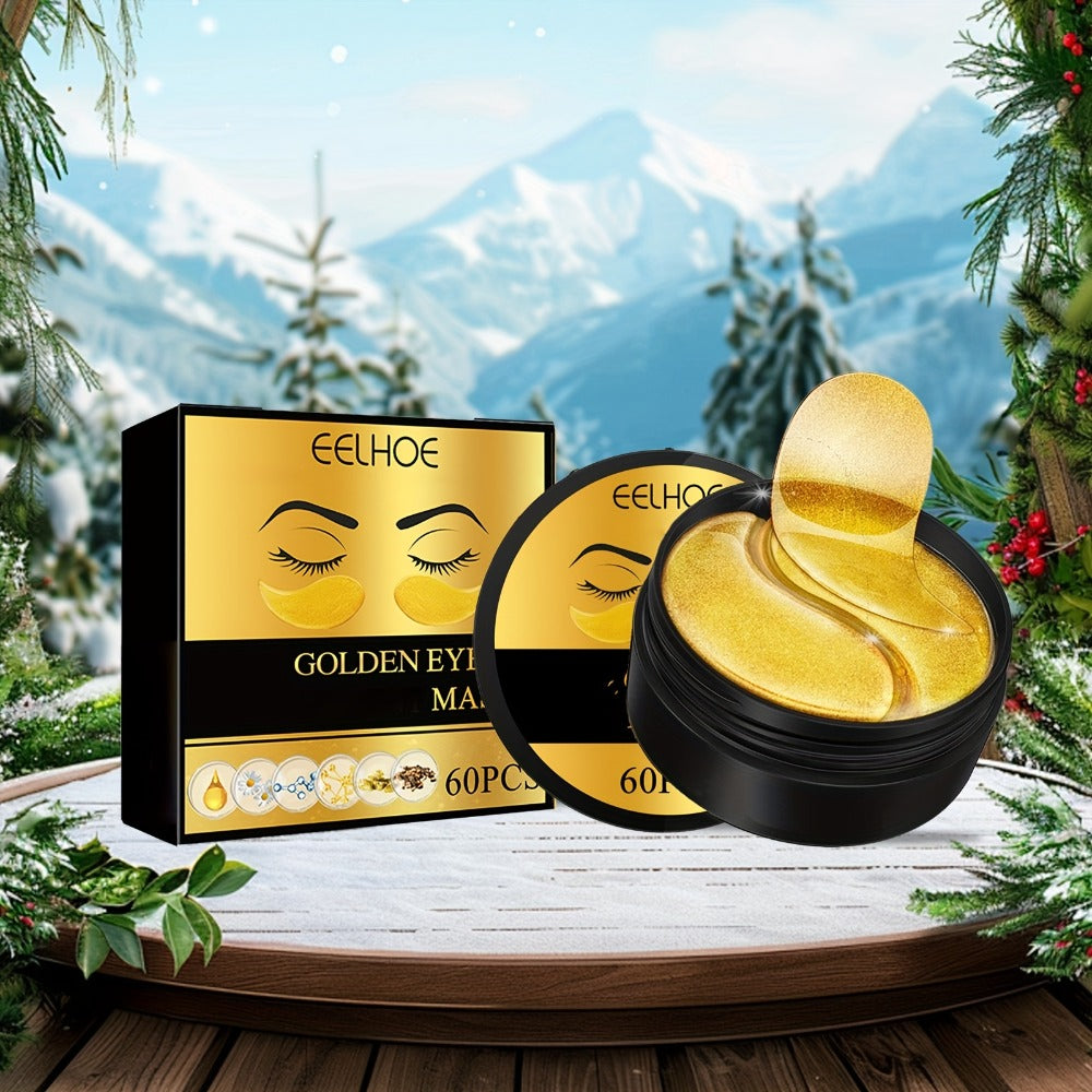Under Eye Patches 120pcs (2 Boxes) with Hyaluronic Acid, Collagen & Glycerin – Gold Eye Mask for Dark Circles, Puffiness & Fi