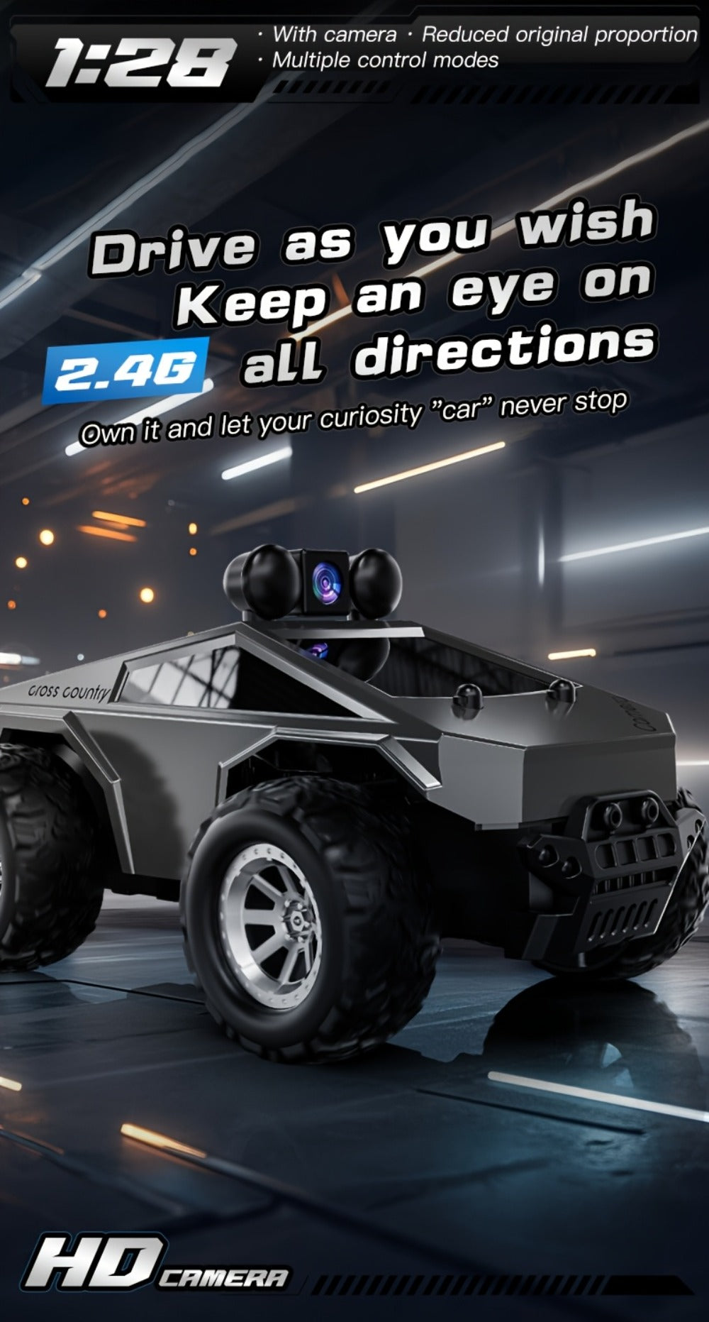 RC Off-Road Pickup Truck 1:28 Scale with 480P HD Camera, 2.4GHz App Control & Virtual Reality Function — image 12
