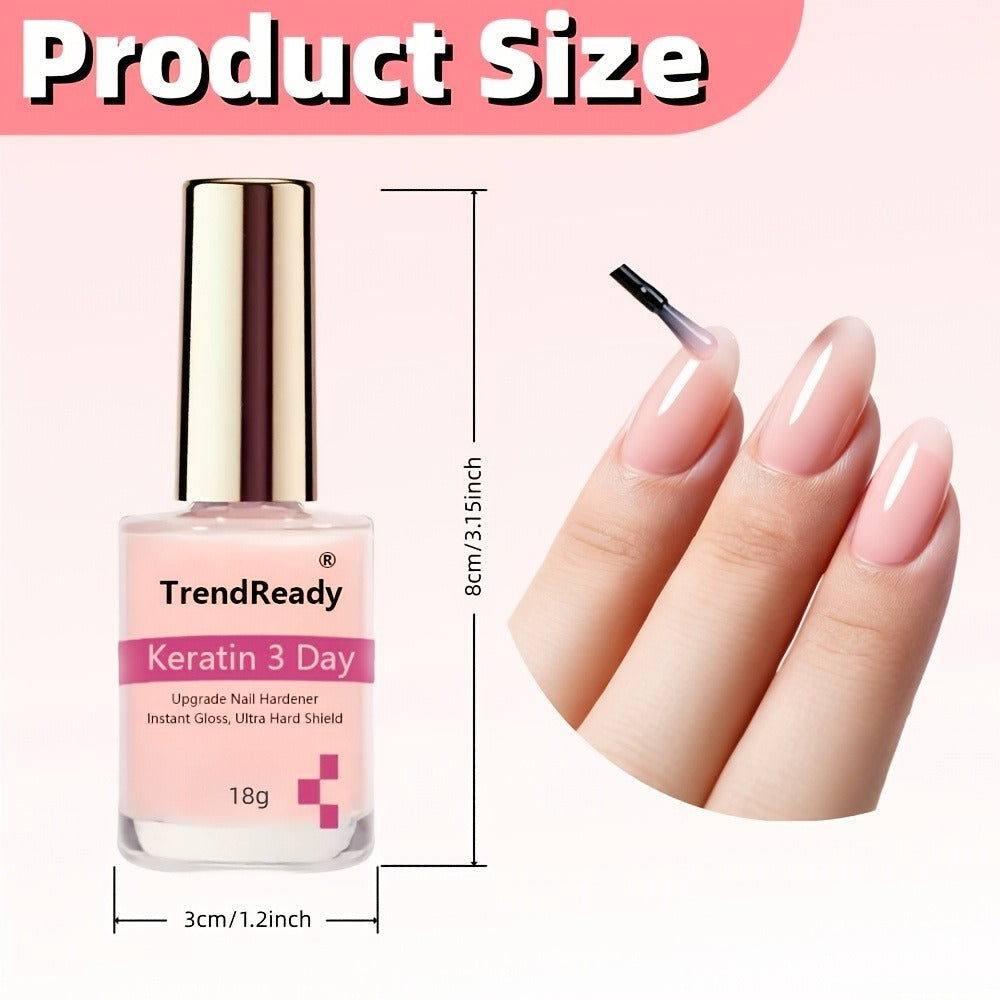 Colored Nail Hardener Set Pink White Yellow – Fast Drying 15ml Nail Strengthener for Weak Splitting Brittle — image 14