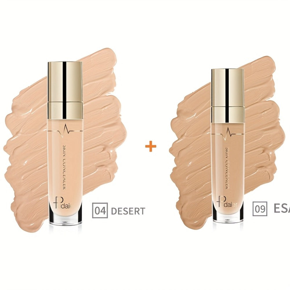 Under Eye Concealer 2PCS Set – Dark Circles & Wrinkle Coverage Waterproof Long-Lasting Liquid Concealer Stick with Plant Squa