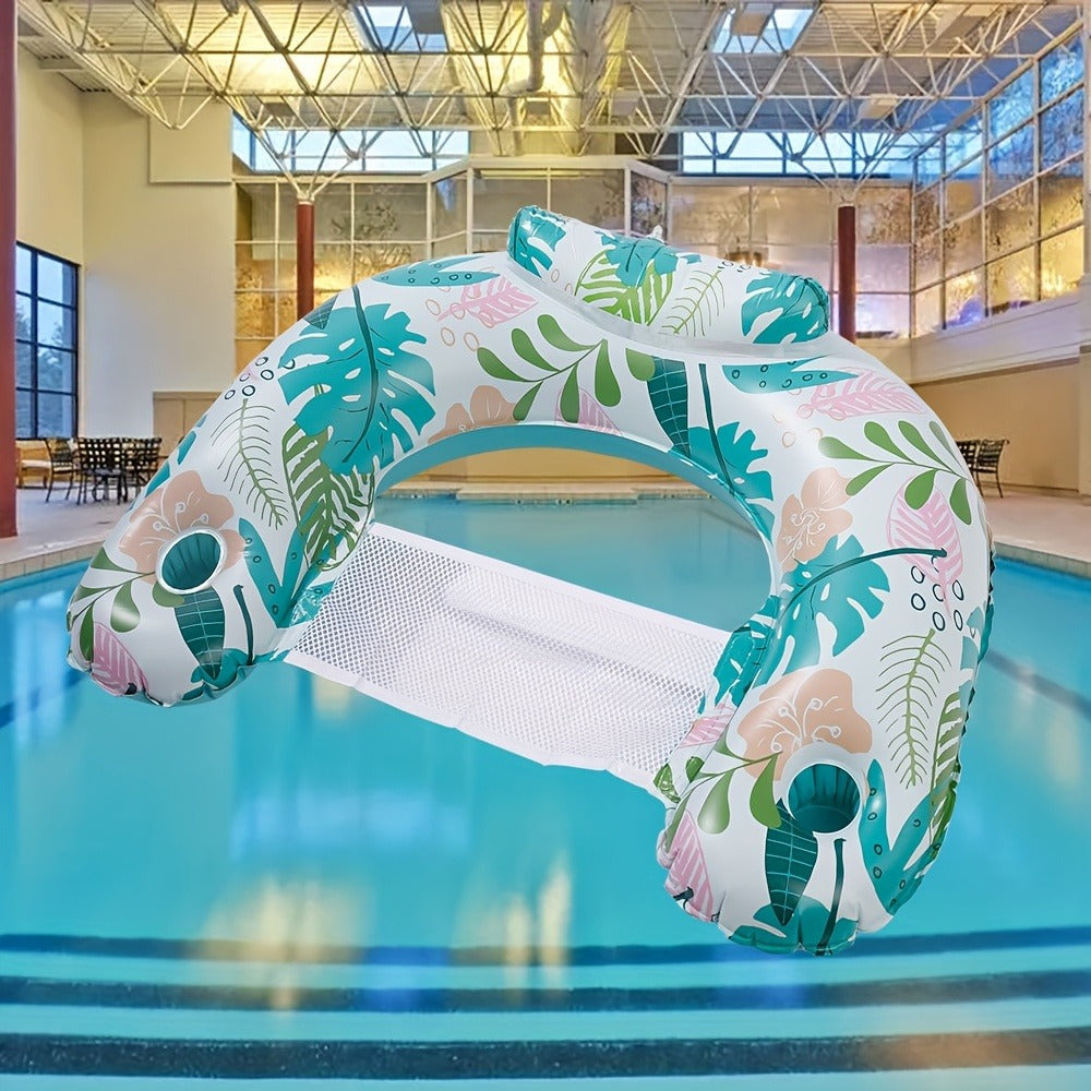 Pool Float, Striped Inflatable for Adults Heavy-Duty PVC Raft Lounge Chair, Leak-Proof Design for Lake River Ocean Beach — im