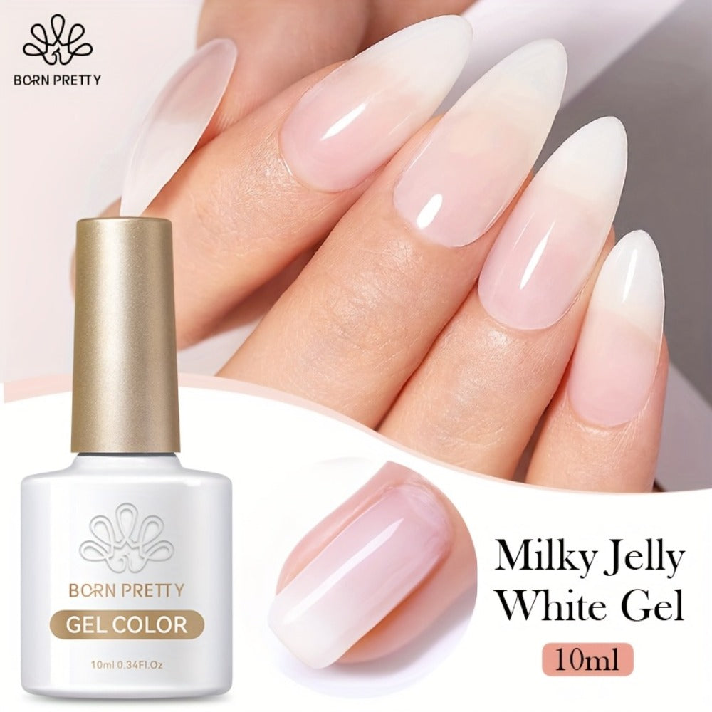 Gel Nail Polish in 10ml Translucent Jelly with 6 Milky, Snow-Glitter and Nude Shade Options — image 12