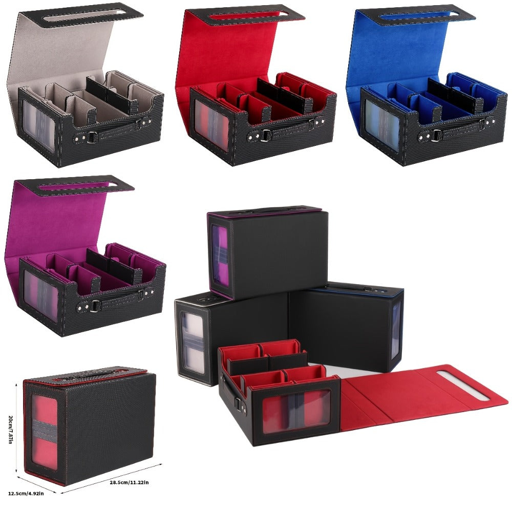 5-in-1 Card Storage Box 400+ Cards – Detachable Sports Card Organizer Display Case for Pokemon MTG Baseball Football TCG Trad