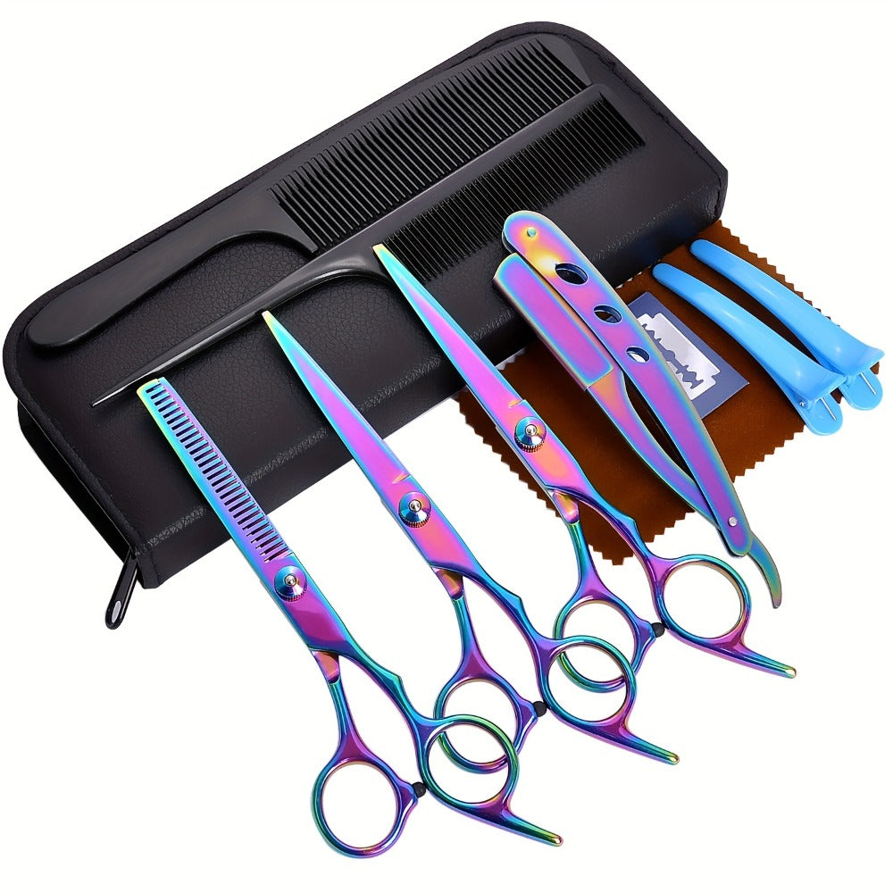 Hair Scissors Set in a Professional 16pcs 6.0 Inch Salon Shear Design for Flat Cut and Bangs — image 5