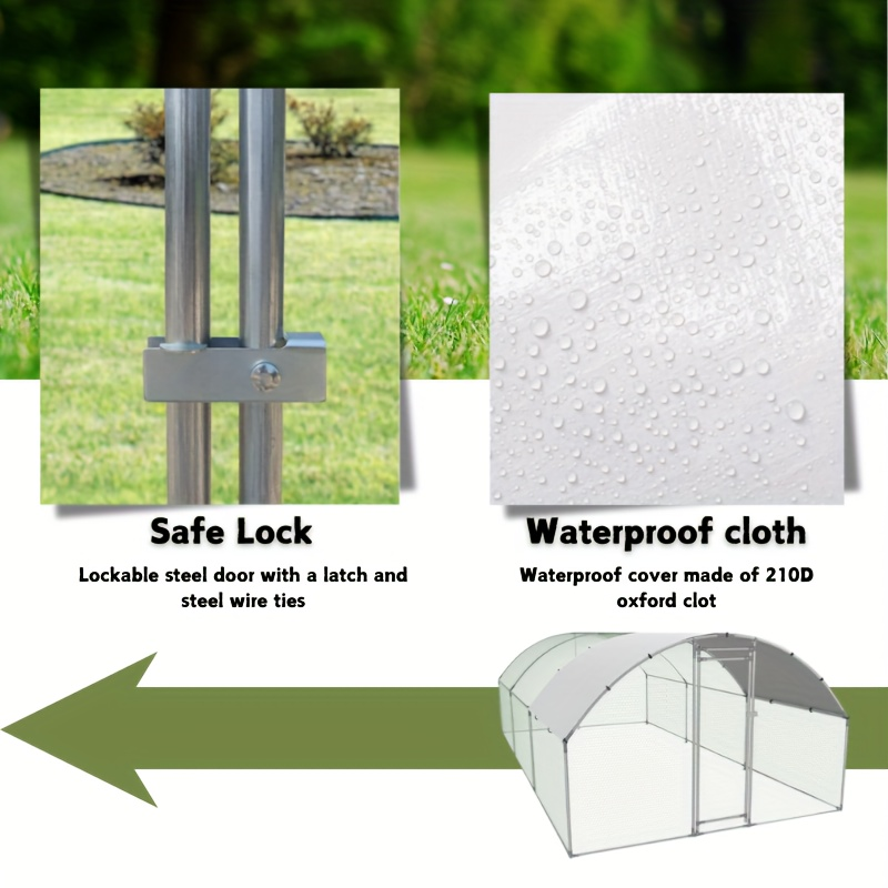 Walk-In Metal Poultry Enclosure in Six Size Options with Mesh Walls, Door and Partial Roof Cover — image 16