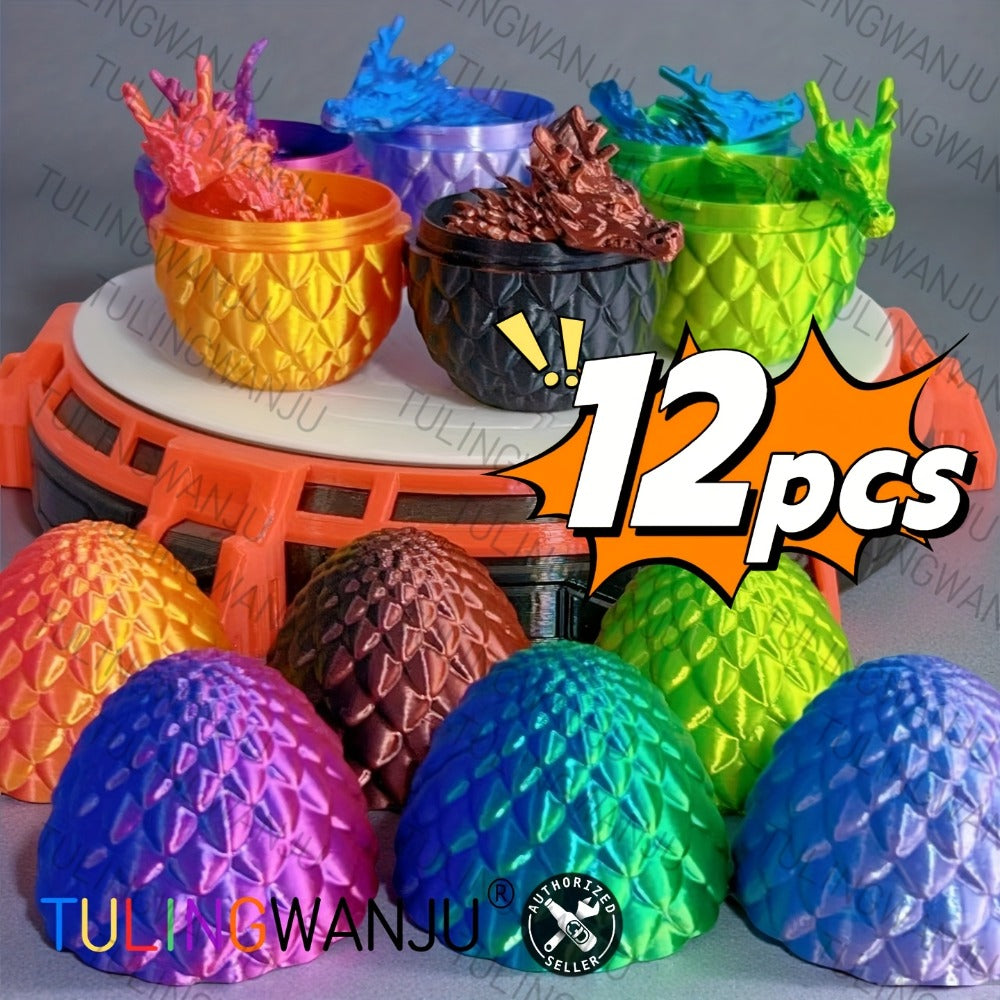 Dragon Figurine & Dragon Egg Set 12pcs with the Listed Color, Size or Set Options for Everyday Use — image 2