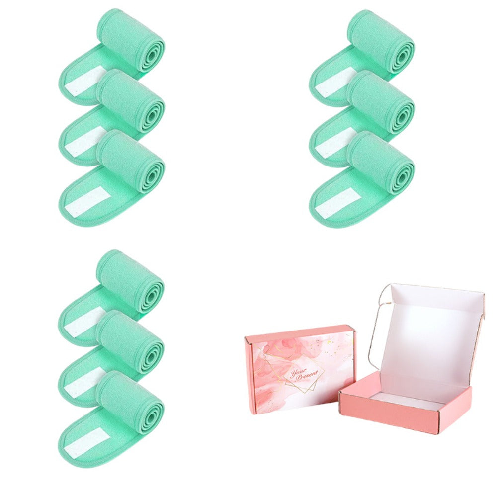 Facial Headbands for Women 9 Pack Soft Flannel Face Wash Headband Set – Adjustable Non-Slip Elastic Skincare Makeup Shower Yo
