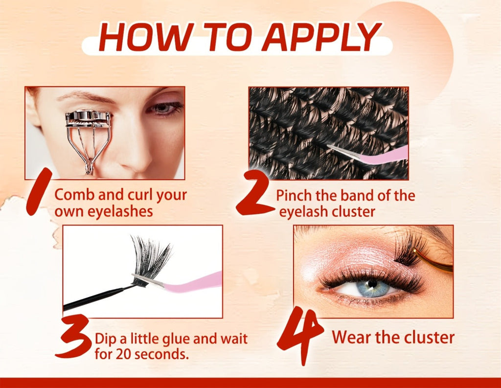 100D Volume Cluster Lashes DIY Individual Lash Extension Kit – Soft Reusable Single Clusters for Full Thick Dramatic Lash Loo