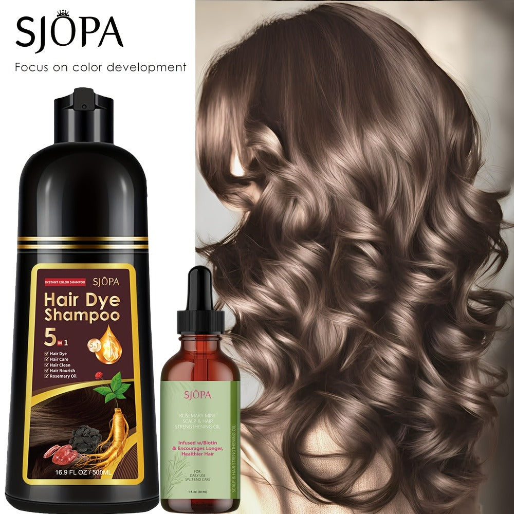 Hair Color Shampoo, SJOPA 5-in-1 16.9oz Bottle-and-Dropper Presentation with 12 Color Options — image 9