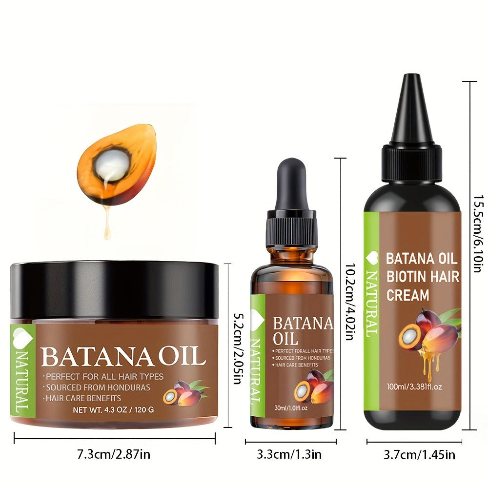 Honduran Batana Oil & Biotin 3-Piece Hair Care Set, Cold-Pressed Pure Extract, Nourishes Scalp, Strengthens Strands — image 4