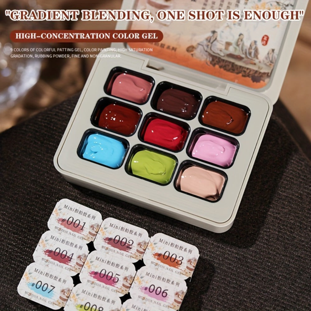 Gel Nail Polish Set 9 Colors Autumn Winter Gradient Collection, Firm Pat Glue Soak Off UV LED Gel Polish — image 3