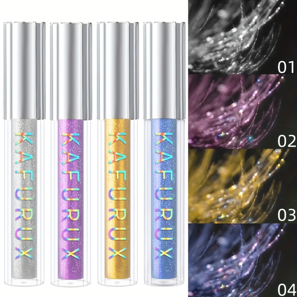 Colored Mascara Set 4pcs for Women – Vibrant Silver Blue Yellow Purple Curling Long-Lasting Formula, Highly Pigmented Bold Ey