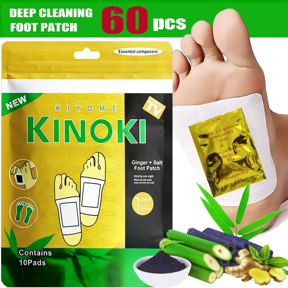 Foot Detox Patches Bamboo Vinegar & Ginger 60 & 160 Pcs – Deep Cleansing Natural Plant Ingredients Alcohol-Free Overnight Moi