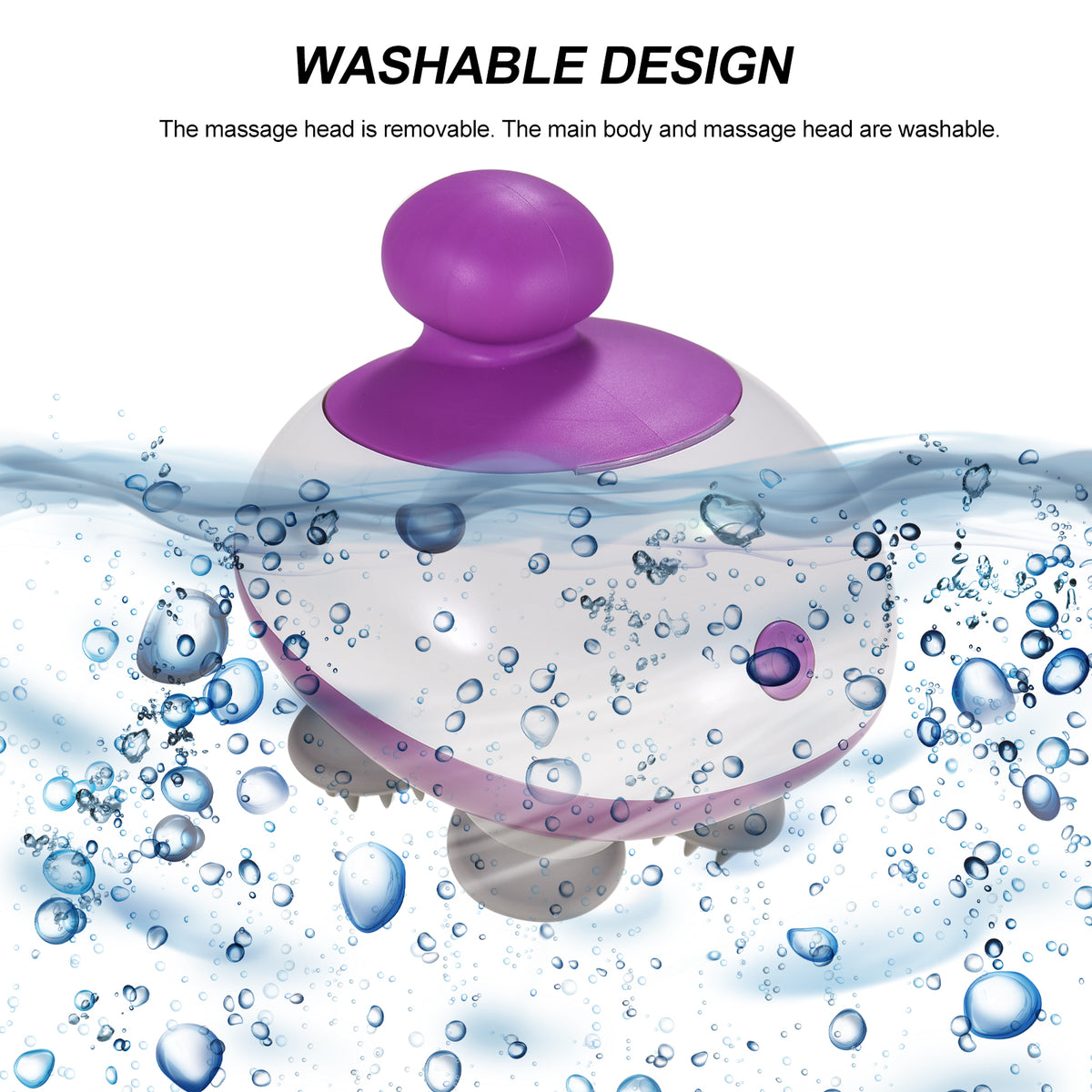 Silicone Scalp Care Smart Kneading Vibration Portable Rechargeable Massager