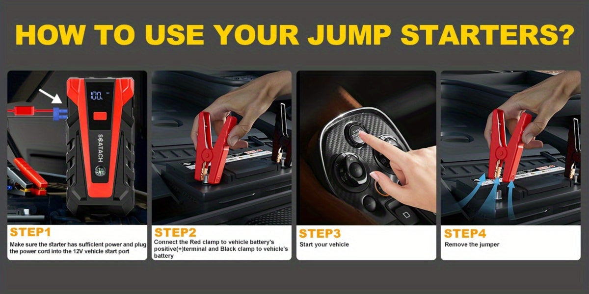 12V Jump Starter with Scatach-011 Base Model or Q27B Start-and-Inflation Package, Digital Display and Clamps — image 18