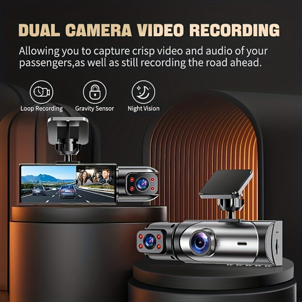 Dual Lens Dash Cam Front and Inside 1080P – Infrared Night Vision, Loop Recording, 3.16" IPS Screen, Wide Angle — image 5