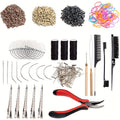 Micro Ring Hair Extension Tools Kit 1500 Rings – Complete Set with Plier, Crochet Hook, Needles, Threader, Rubber Bands, Clip