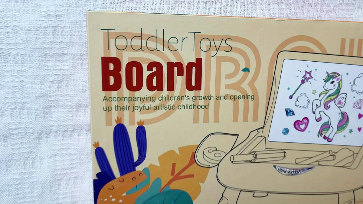 Double-Sided Kids Drawing Easel with Foldable Tabletop Stand, Chalkboard, Whiteboard and Six Color Options — image 15