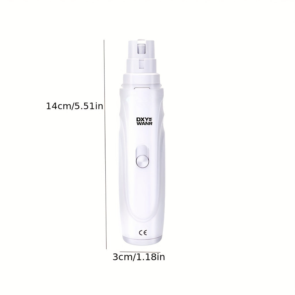 Pet Nail Grinder, DXYE WANIR Rechargeable Two-Speed Tool with Three Port Sizes and White Finish — image 2