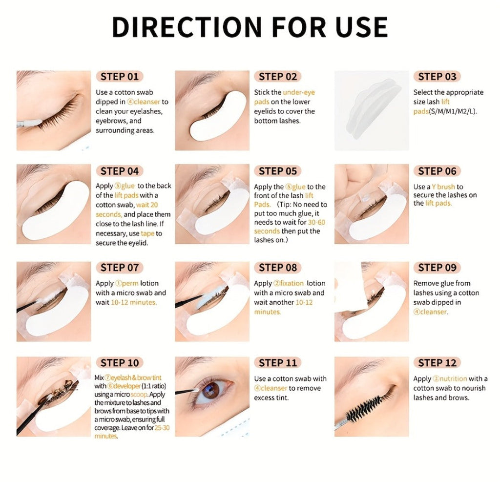 Lash Lift Kit & Brow Lamination Tint Set, 2-in-1 Eyelash Perm & Eyebrow Lamination with Black Brown Tint Dye — image 19