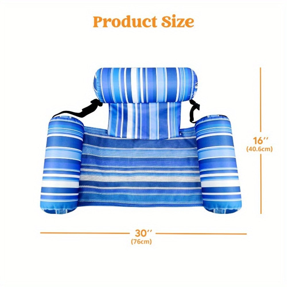 Pool Float Lounge Chair Two-Pack with Adjustable Head Support, Fabric-Covered Sling and Carry Case — image 3