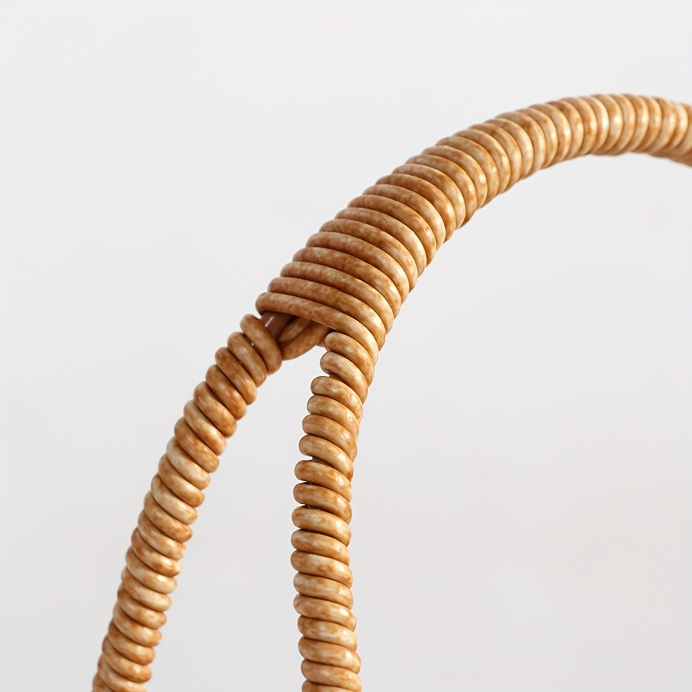 Wire Frame Storage Basket with Imitation Rattan Weave and Iron Structure, 8.66 x 7.87 x 7.87 Inch — image 8