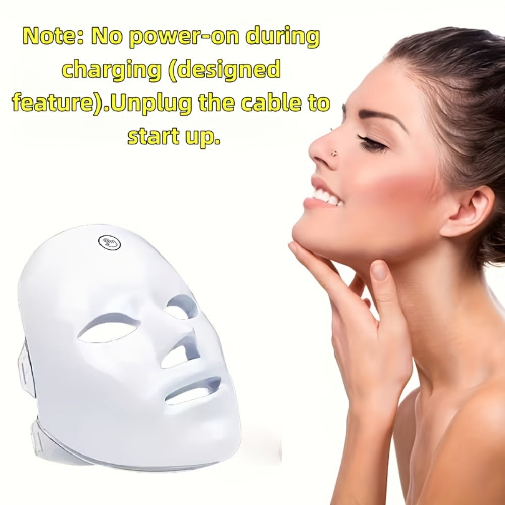 LED Facial Beauty Device 7-Color Light Therapy Portable At-Home Skincare Tool for Bath Time, Home Spa and Personal Care — ima